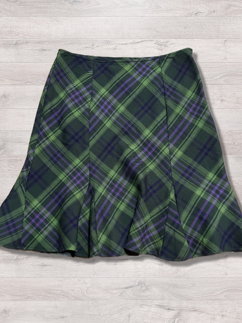 Vintage Tailor by B Moss Green Plaid Skirt Academia Office Secretary 8